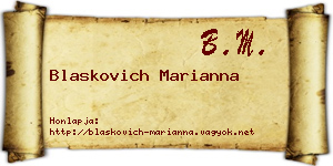 Blaskovich Marianna névjegykártya