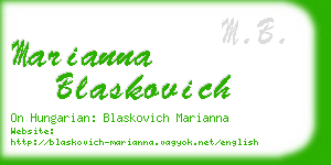 marianna blaskovich business card